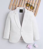Offwhite cotton woven blazer