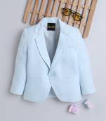 Skyblue cotton woven blazer