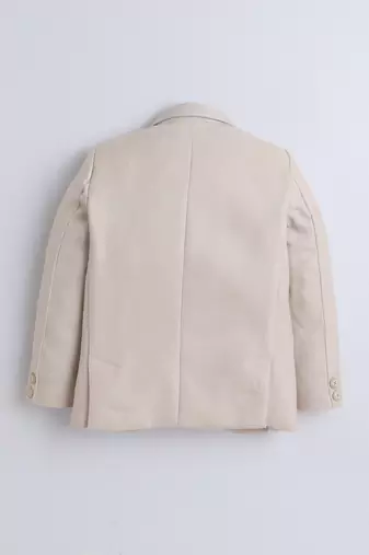 Beige cotton woven blazer