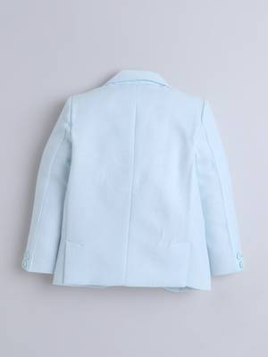 Skyblue cotton woven blazer 2
