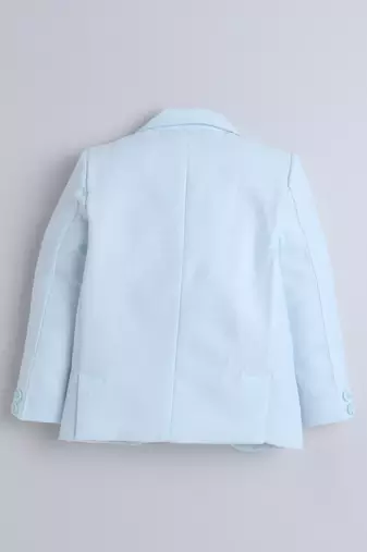 Skyblue cotton woven blazer