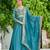 Sky blue color vichitra silk fabric wedding ceremonial gown with dupatta for girlie looks