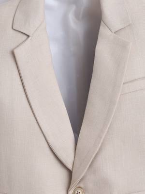 Beige cotton woven blazer 3