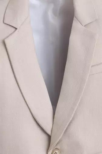 Beige cotton woven blazer