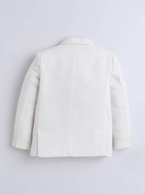 Offwhite cotton woven blazer 3