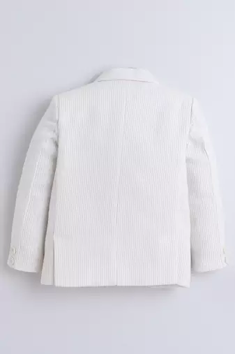 Offwhite cotton woven blazer