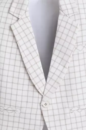 Cream cotton woven blazer