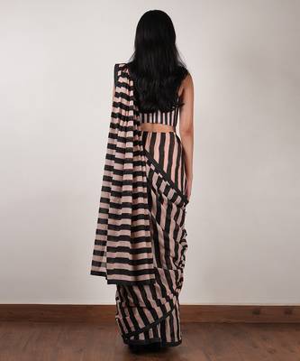 Pink printed cotton saree 3