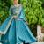 Sky blue color vichitra silk fabric wedding ceremonial gown with dupatta for girlie looks