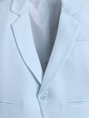 Skyblue cotton woven blazer 3