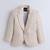 Beige cotton woven blazer