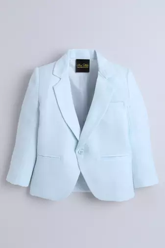 Skyblue cotton woven blazer