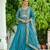 Sky blue color vichitra silk fabric wedding ceremonial gown with dupatta for girlie looks