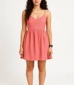 Pink color schifli dress for women