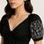 Black color embroidered floral motifs cotton dress