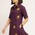 Purple color yellow floral embroidery rayon kurti