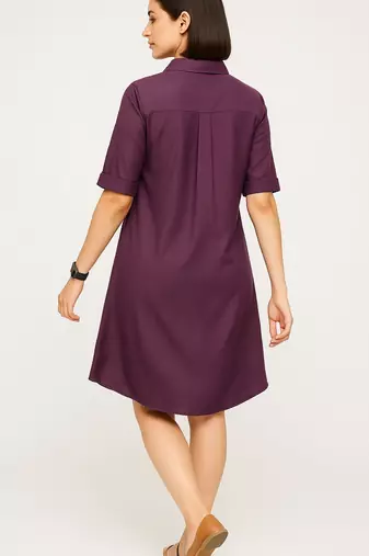 Purple color yellow floral embroidery rayon kurti