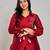 Maroon color zari embroidery kurta with pant