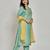 Mint green color zari embroidery kurta with pant and duptta