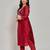 Maroon color mirror embroidery kurta with pant