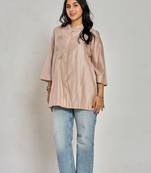 Champagne beige color resham work with zari tunic