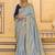 light blue faux crepe art silk with beautiful zari weaving work classic saree