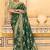 dark green faux crepe art silk with beautiful zari weaving work classic saree