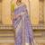 lavender faux crepe art silk with beautiful zari weaving work classic saree