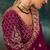 Burgundy faux satin embroidery bridal reception festival wedding wear heavy border saree