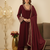  Maroon  Gotta Lace Work 3 Pc Ready to Wear Salwar Set