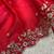 Red Color Embroidered Fandy Satin Silk Blend Saree