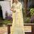 yellow linen woven work traditional saree