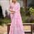 baby pink linen woven work traditional saree