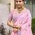 baby pink linen woven work traditional saree