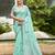 turquoise linen woven work traditional saree