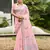 light pink linen woven work traditional saree
