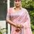 light pink linen woven work traditional saree