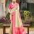 border pink with sari cream silk blend woven work traditional saree