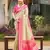 border pink with sari cream silk blend woven work traditional saree