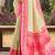 border pink with sari cream silk blend woven work traditional saree