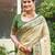border green with sari cream silk blend woven work traditional saree