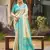 border turquoise with sari cream silk blend woven work traditional saree