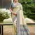 border blue with sari cream silk blend woven work traditional saree