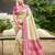 border rani pink with sari cream silk blend woven work traditional saree
