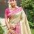 border rani pink with sari cream silk blend woven work traditional saree
