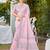 pink linen woven work traditional saree