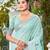 sky blue linen woven work traditional saree