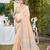 light peach linen woven work traditional saree