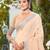 light peach linen woven work traditional saree