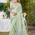 light green linen woven work traditional saree